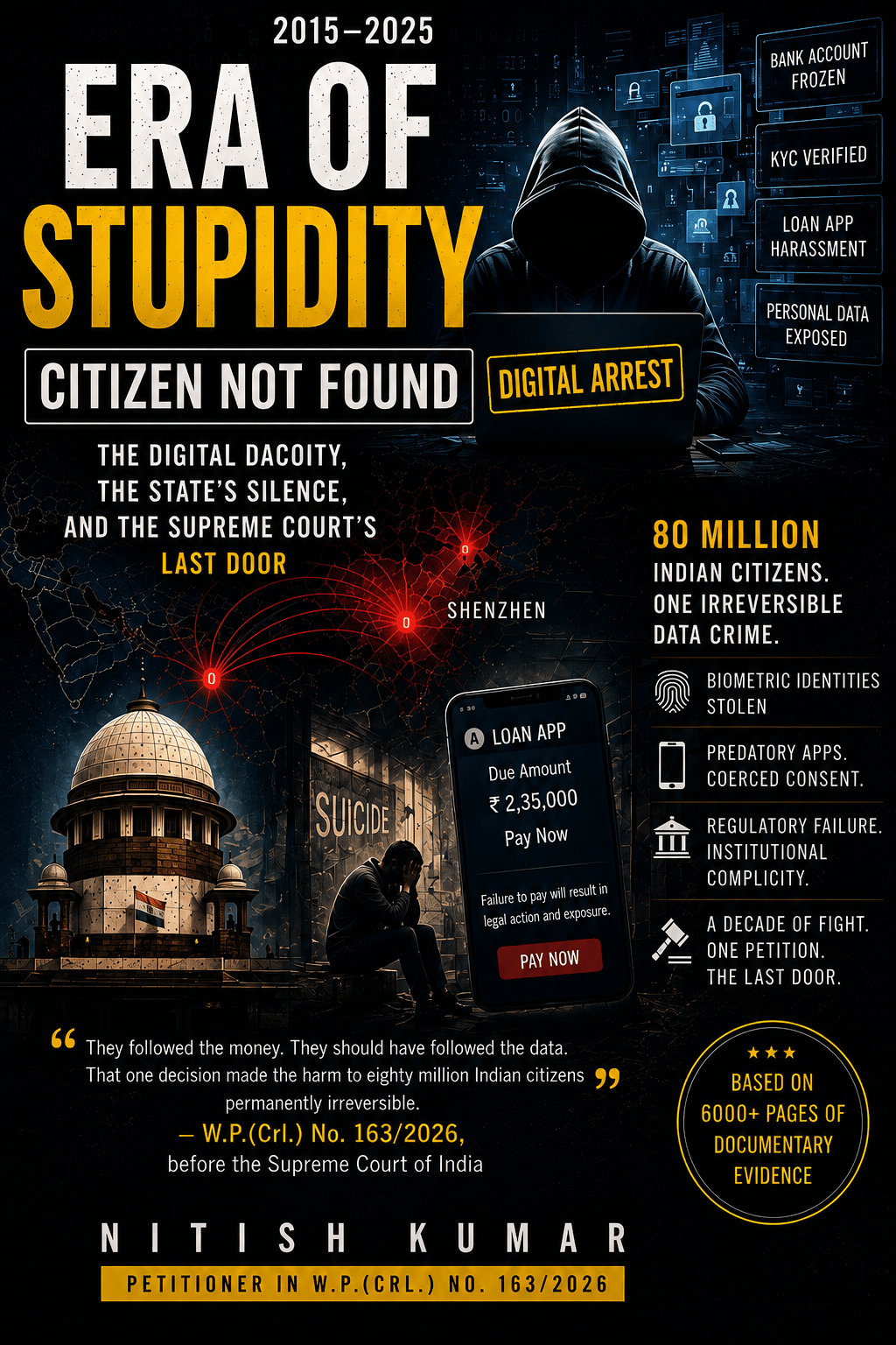 Era Of Stupidity Citizen Not Found Book Cover By Nitish Kumar