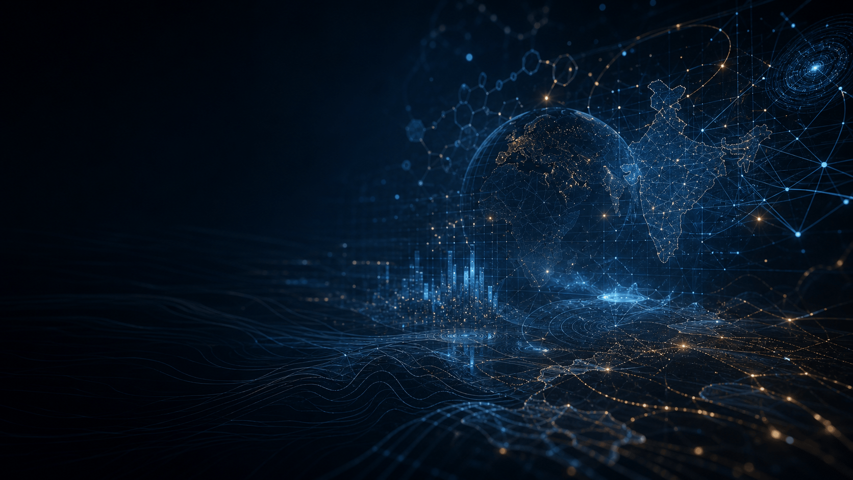 Cinematic technology research background showing GIS systems, spatial infrastructure, and digital network exploration