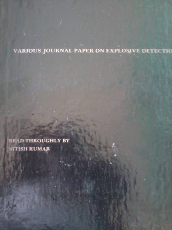 Explosive detection journal reading file marked read through by Nitish Kumar